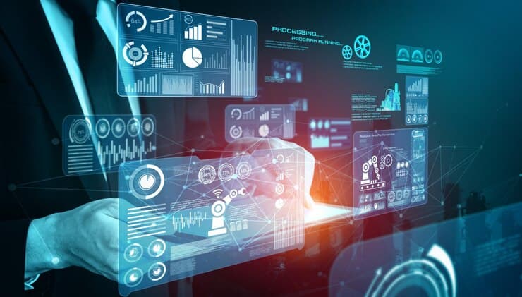 Industrial analytics interface representing structured data models